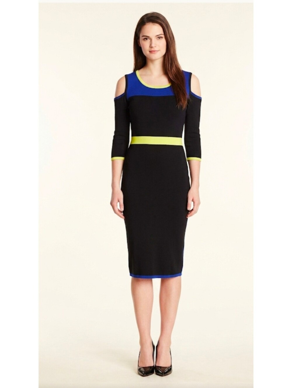 XOXO Women's Color-Blocked Cold-Shoulder Dress Sz: Small